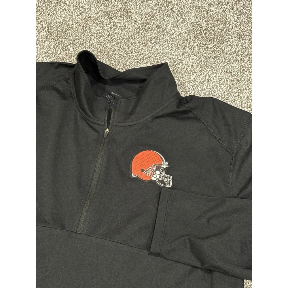 Nike Cleveland Browns Dri-FIT Quarter Zip Pullover Black Mens XXL NFL Football
